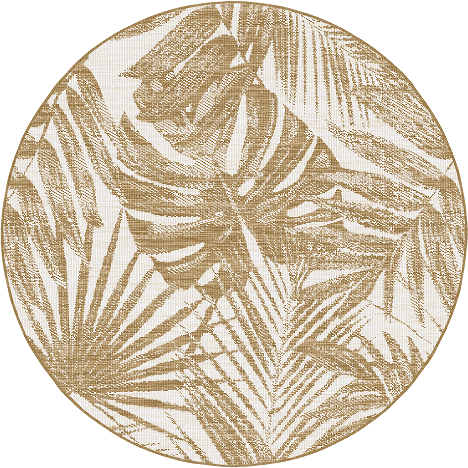 Buitenkleed - Brussels Rond Palm Linnen Beige