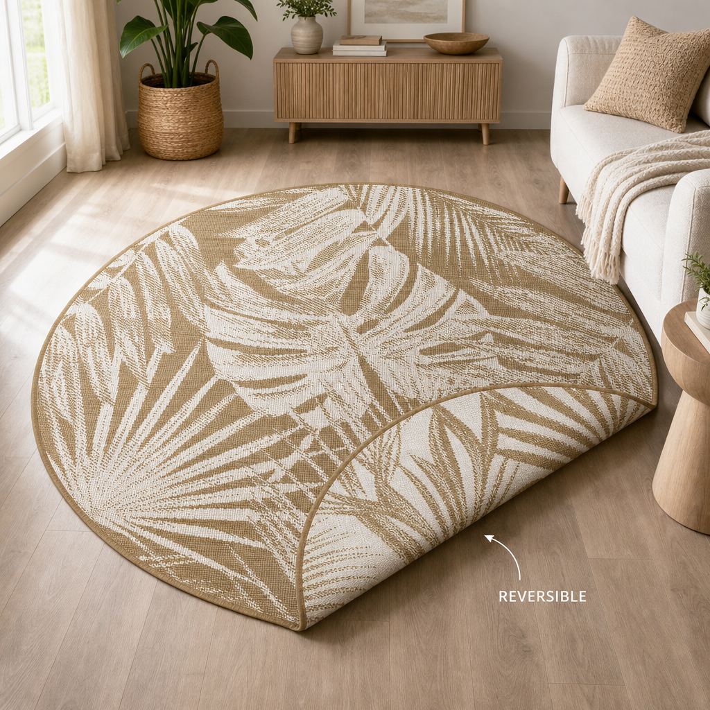 Buitenkleed - Brussels Rond Palm Linnen Beige