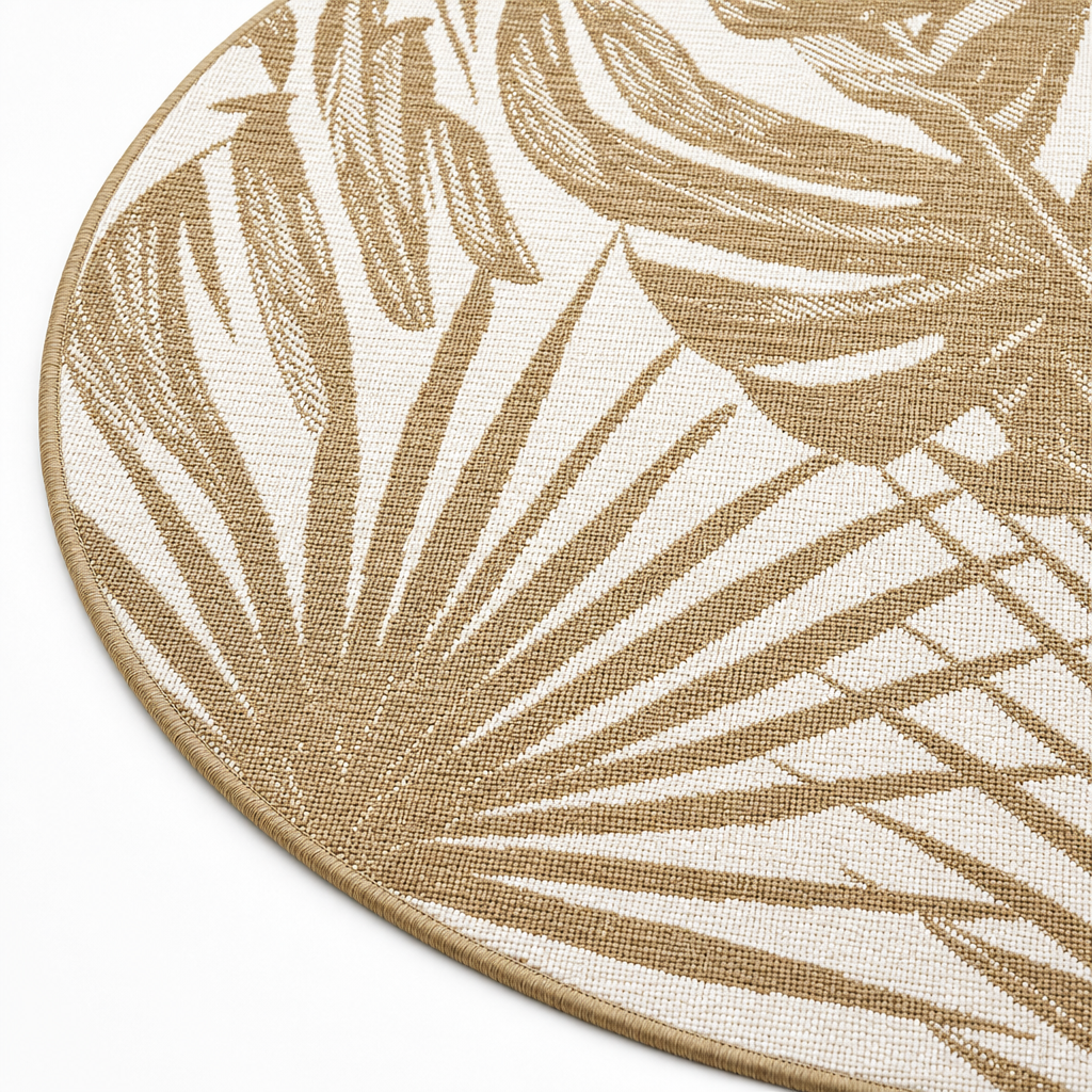 Buitenkleed - Brussels Rond Palm Linnen Beige