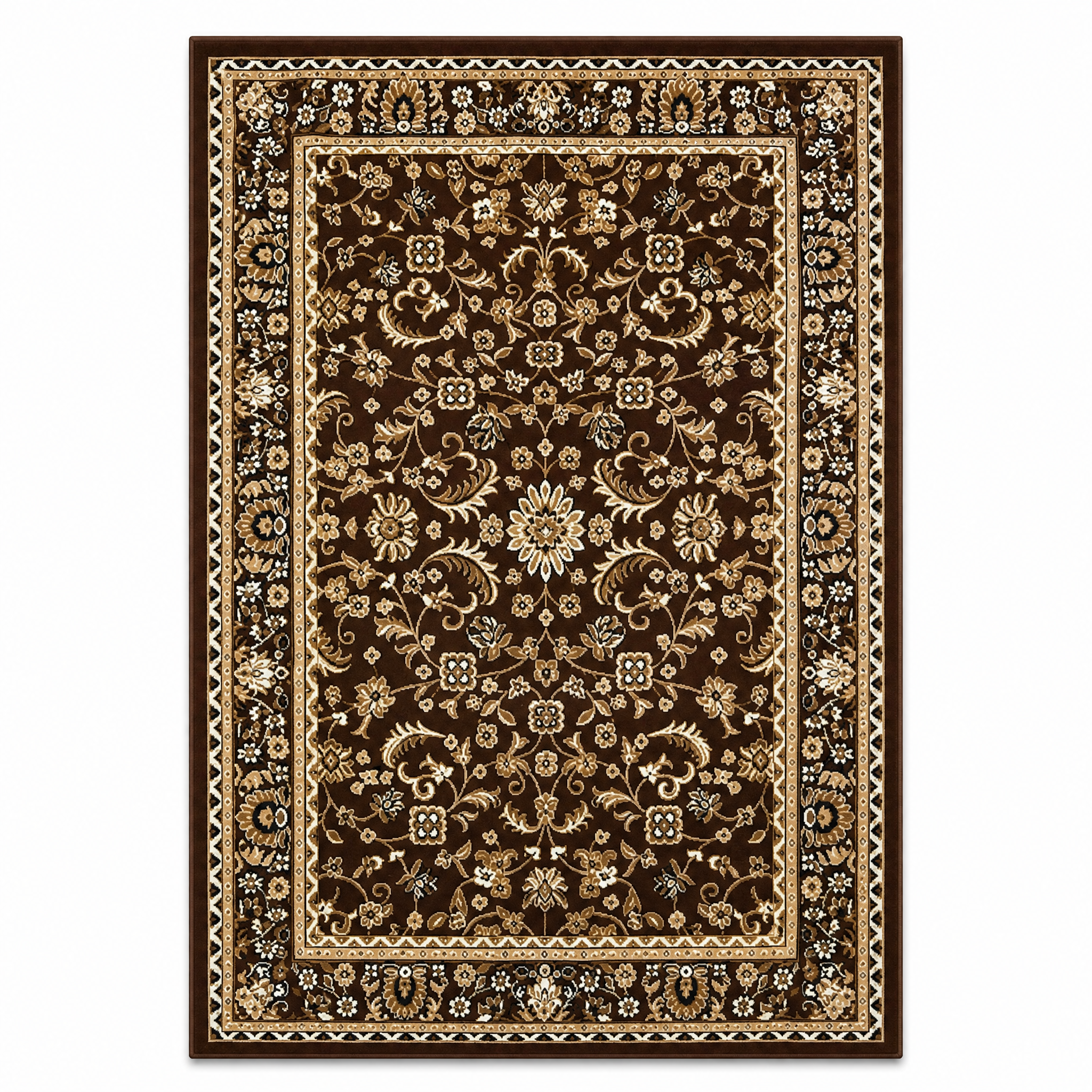 Nain Klassiek Vintage Oosters Vloerkleed Bruin