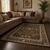 Nain Klassiek Vintage Oosters Vloerkleed Bruin