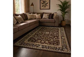 Nain Klassiek Vintage Oosters Vloerkleed Bruin