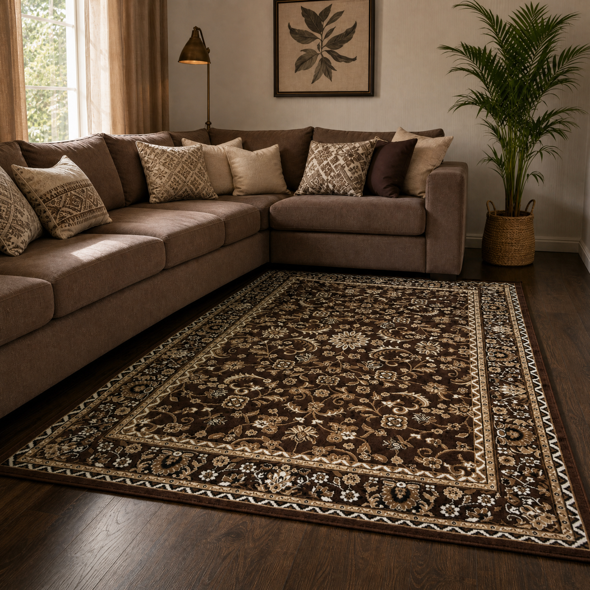 Nain Klassiek Vintage Oosters Vloerkleed Bruin