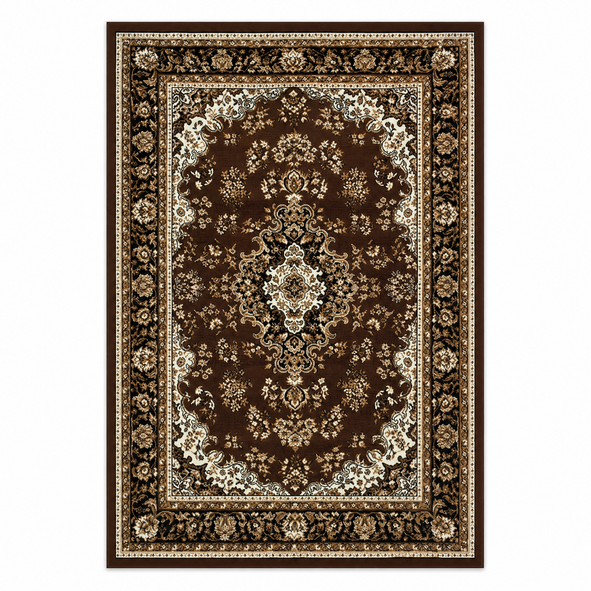 Nain Klassiek Vintage Oosters Vloerkleed Medaillon Bruin