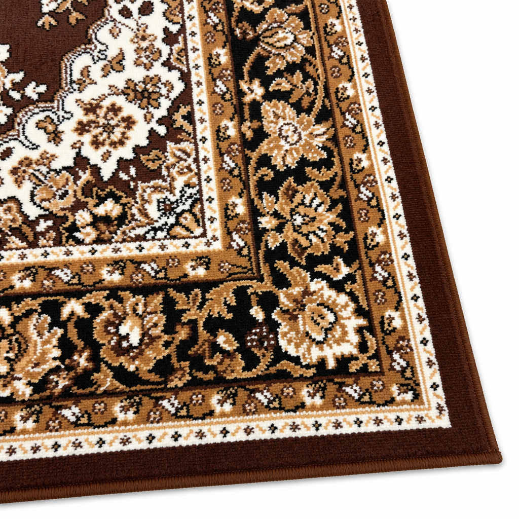 Nain Klassiek Vintage Oosters Vloerkleed Medaillon Bruin