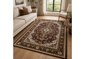 Nain Klassiek Vintage Oosters Vloerkleed Medaillon Bruin