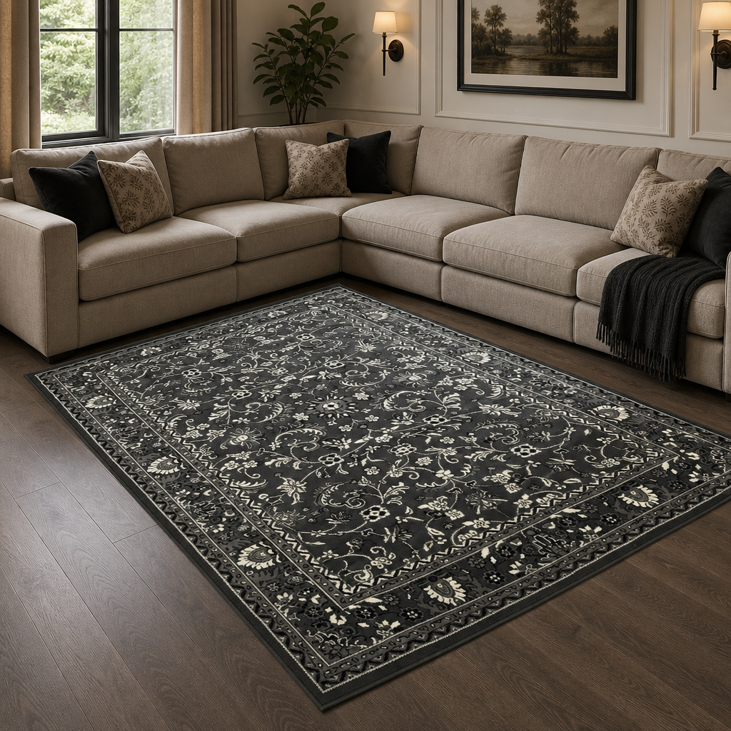 Nain Klassiek Vintage Oosters Vloerkleed Grijs
