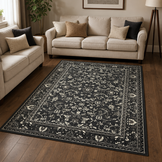 Nain Klassiek Vintage Oosters Vloerkleed Grijs