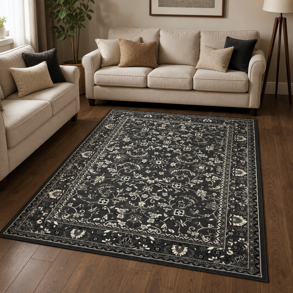 Nain Klassiek Vintage Oosters Vloerkleed Grijs