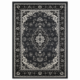 Nain Klassiek Vintage Oosters Vloerkleed Medaillon Grijs