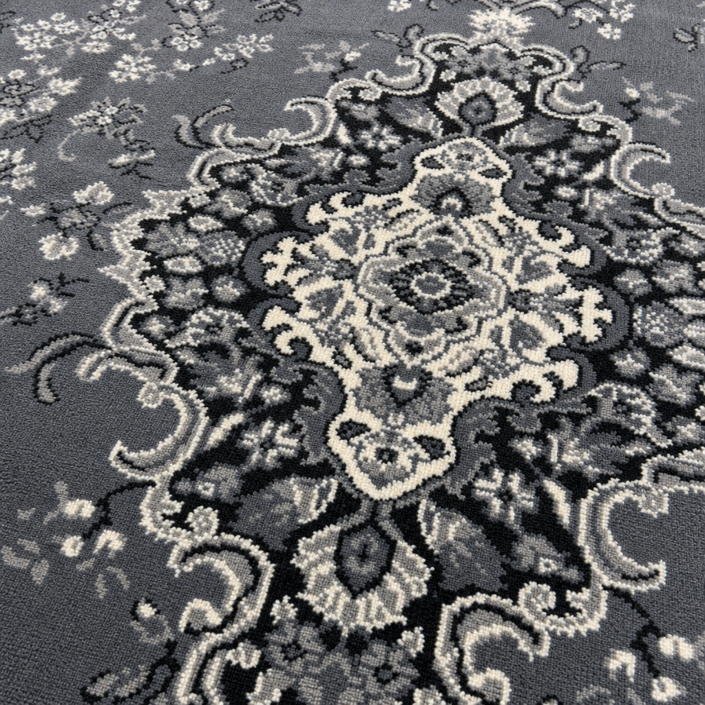 Nain Klassiek Vintage Oosters Vloerkleed Medaillon Grijs