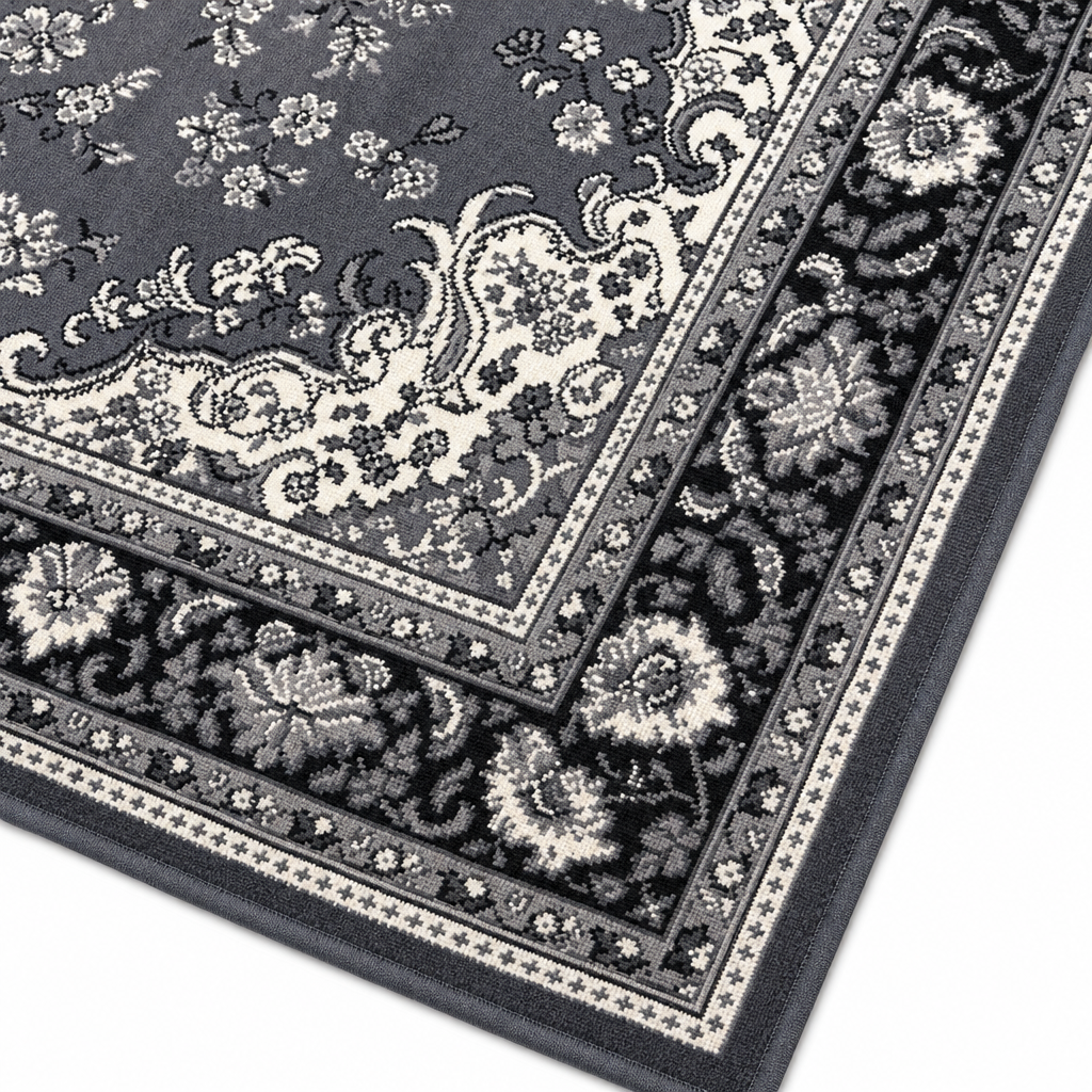 Nain Klassiek Vintage Oosters Vloerkleed Medaillon Grijs