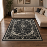 Nain Klassiek Vintage Oosters Vloerkleed Medaillon Grijs
