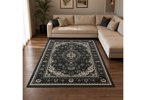 Nain Klassiek Vintage Oosters Vloerkleed Medaillon Grijs