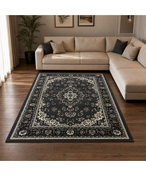 Nain Klassiek Vintage Oosters Vloerkleed Medaillon Grijs
