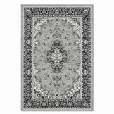 Nain Klassiek Vintage Oosters Vloerkleed Medaillon Grijs Zilver