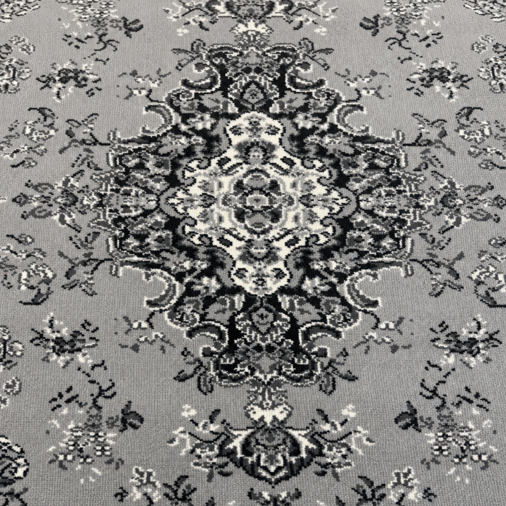Nain Klassiek Vintage Oosters Vloerkleed Medaillon Grijs Zilver