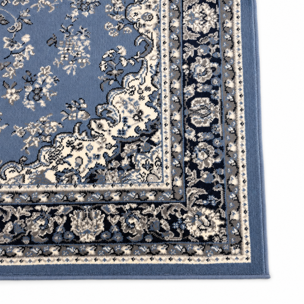Nain Klassiek Vintage Oosters Vloerkleed Medaillon Blauw