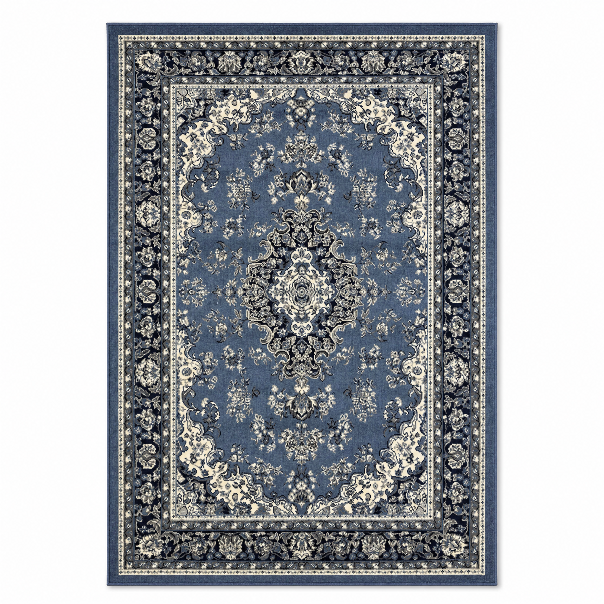 Nain Klassiek Vintage Oosters Vloerkleed Medaillon Blauw