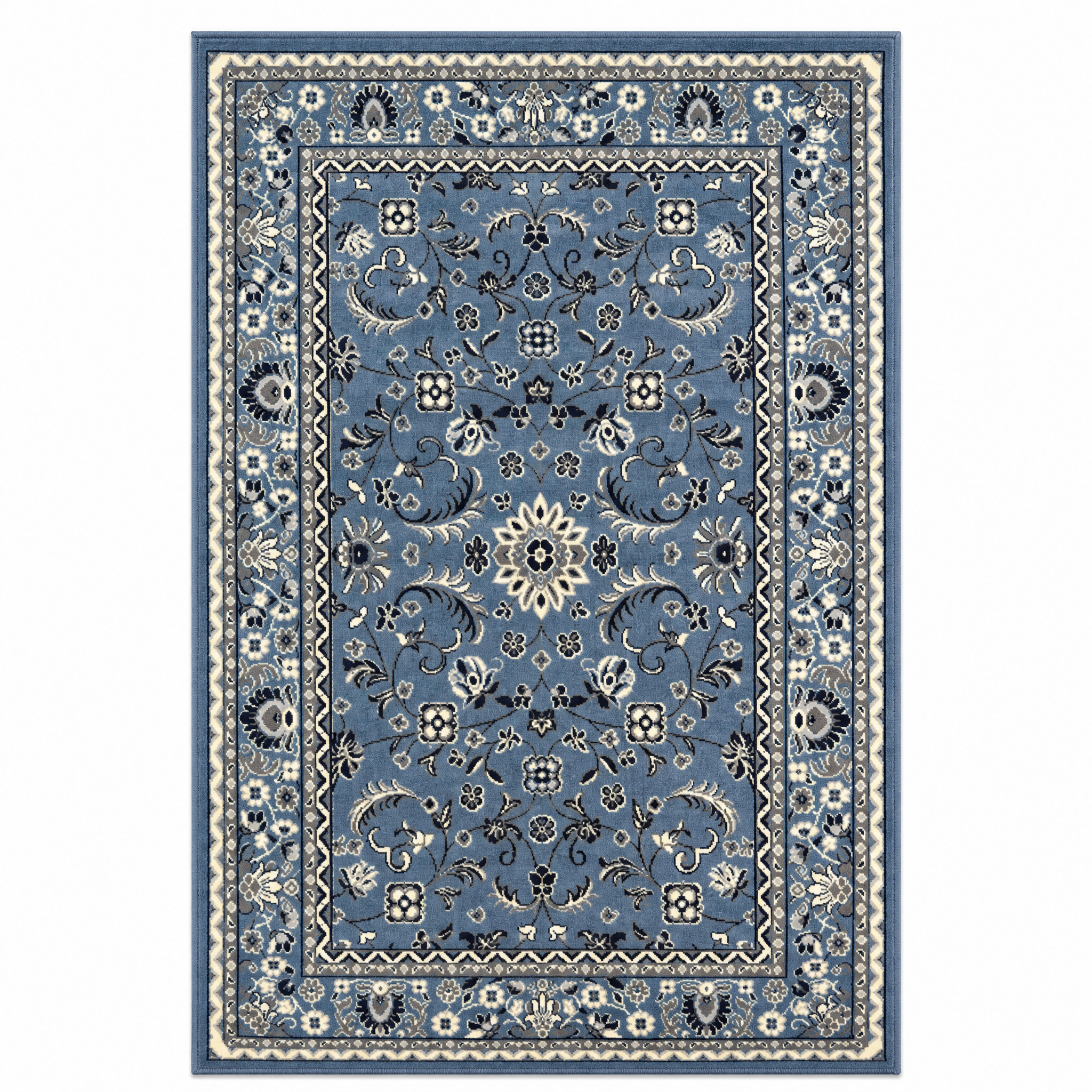 Nain Klassiek Vintage Oosters Vloerkleed Blauw