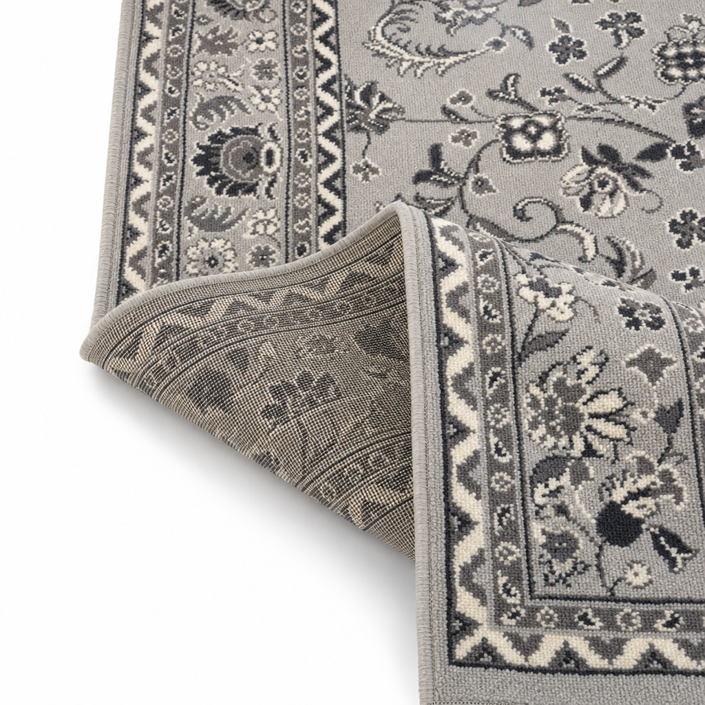 Nain Klassiek Vintage Oosters Vloerkleed Grijs Zilver