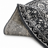 Nain Klassiek Rond Vintage Oosters Vloerkleed Antraciet Grijs