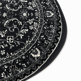 Nain Klassiek Rond Vintage Oosters Vloerkleed Antraciet Grijs