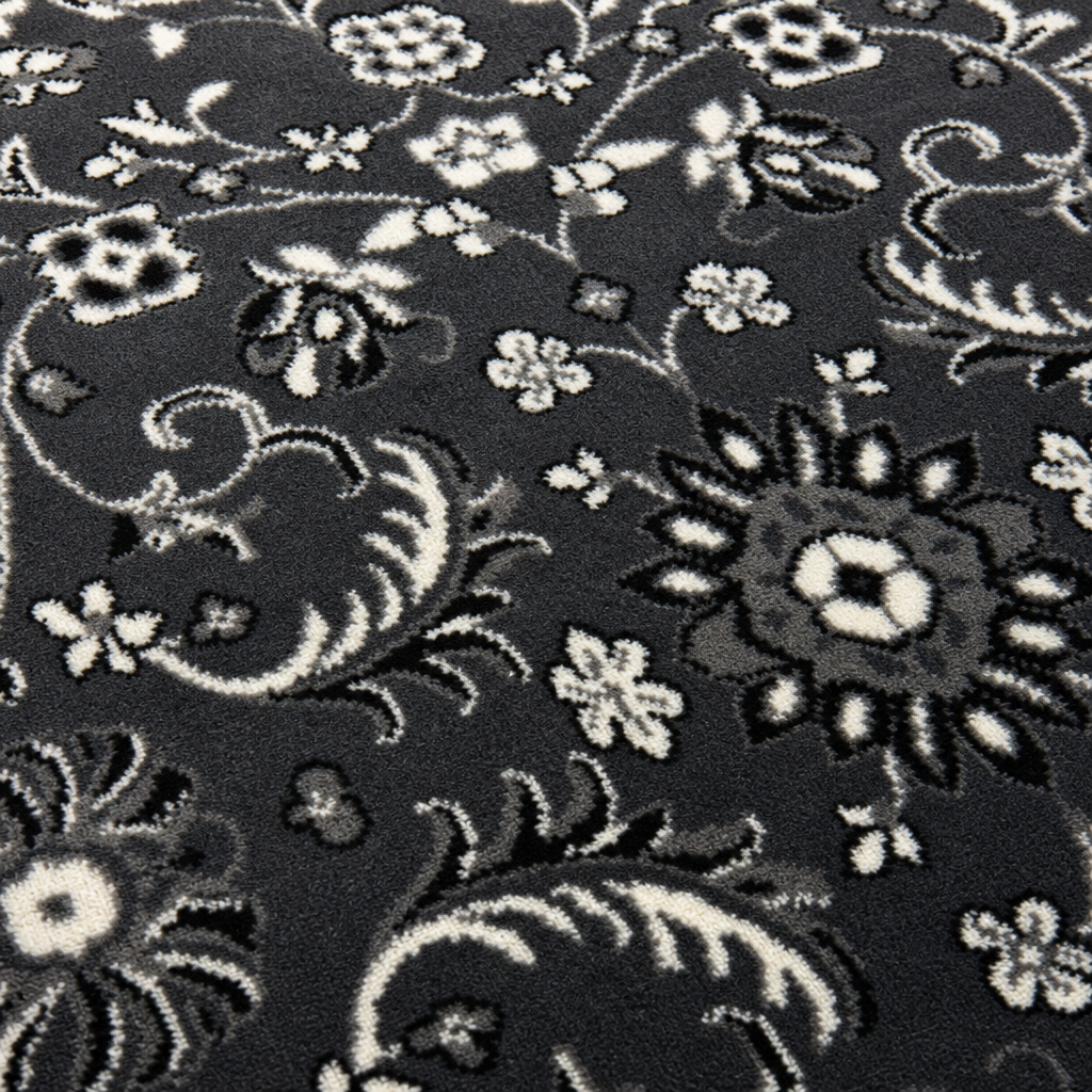 Nain Klassiek Rond Vintage Oosters Vloerkleed Antraciet Grijs