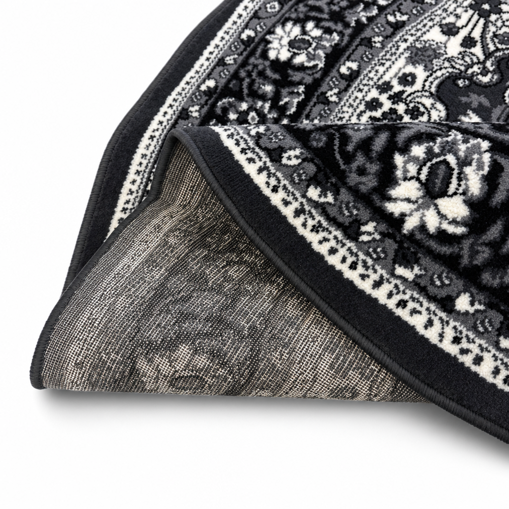 Nain Klassiek Rond Vintage Oosters Vloerkleed Medaillon Grijs