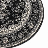 Nain Klassiek Rond Vintage Oosters Vloerkleed Medaillon Grijs
