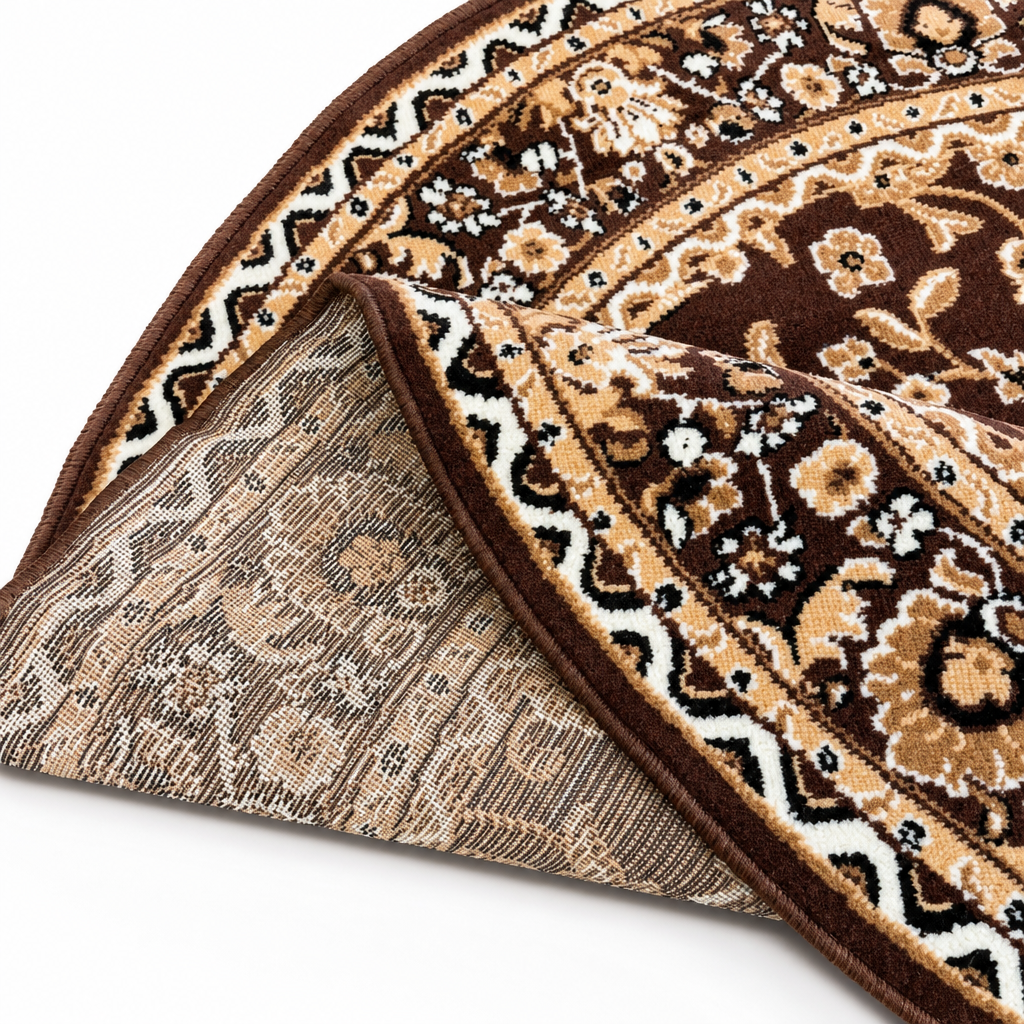 Nain Klassiek Rond Vintage Oosters Vloerkleed Bruin