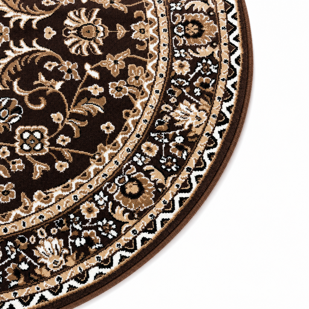 Nain Klassiek Rond Vintage Oosters Vloerkleed Bruin