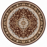 Nain Klassiek Rond Vintage Oosters Vloerkleed Medaillon Bruin