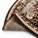 Nain Klassiek Rond Vintage Oosters Vloerkleed Medaillon Bruin