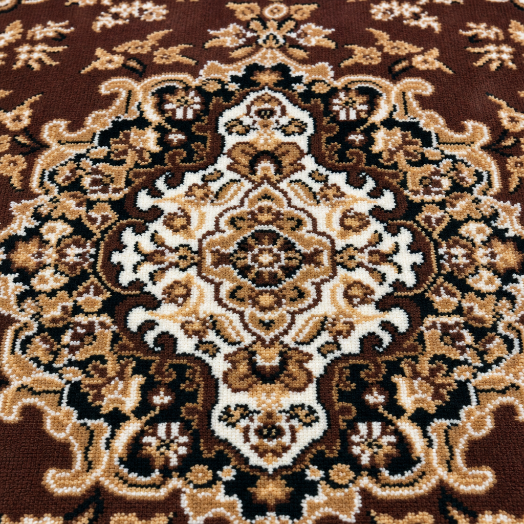 Nain Klassiek Rond Vintage Oosters Vloerkleed Medaillon Bruin