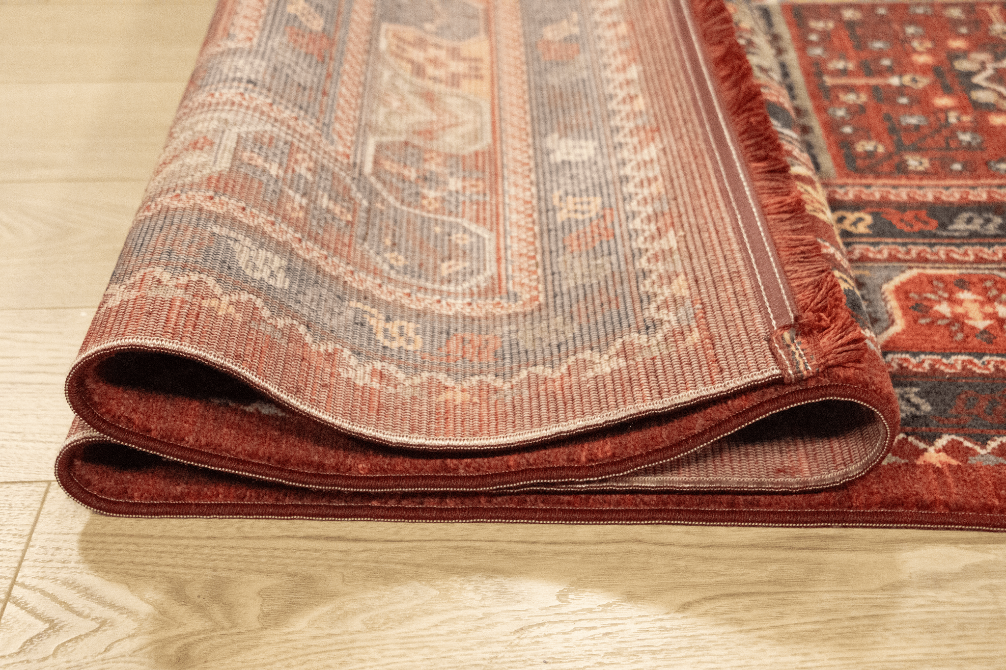 Artline Sultan Oosters Vloerkleed Rood Vintage Handgeknoopte Wol Look