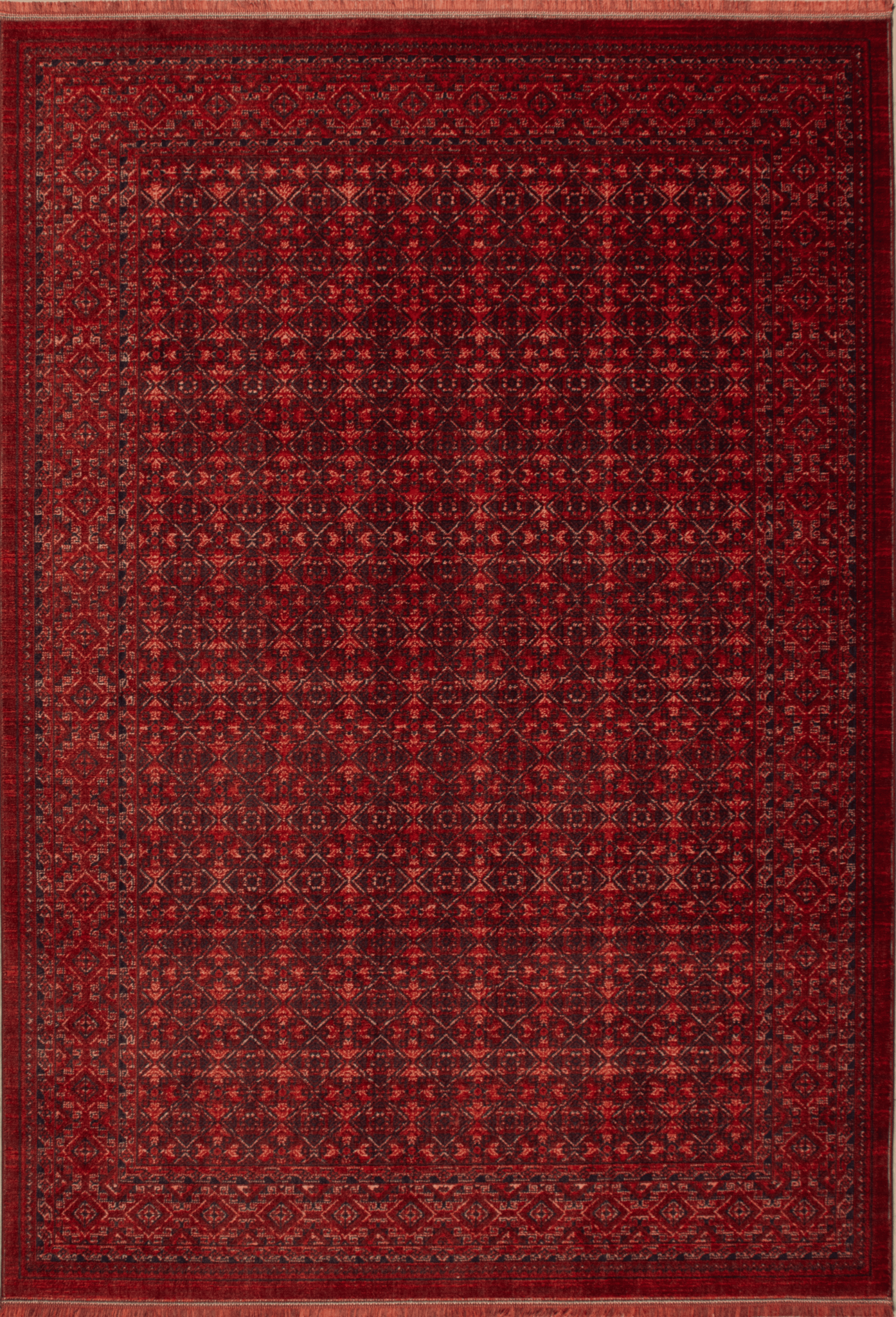 Artline Herat Oosters Vloerkleed Rood Vintage Handgeknoopte Wol Look
