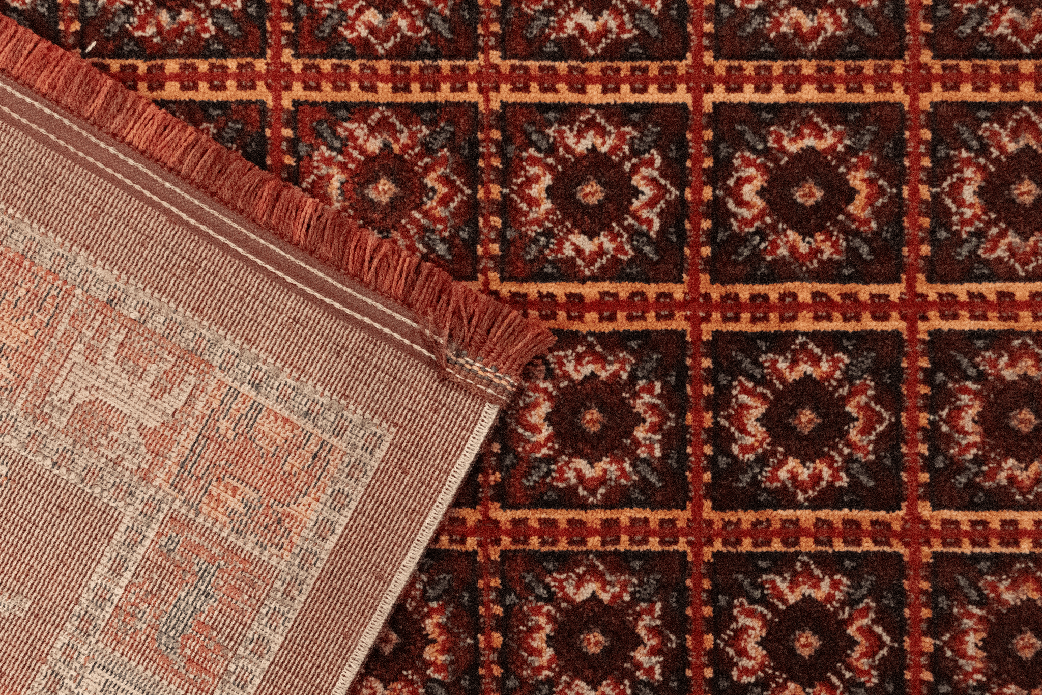 Artline Taj Oosters Vloerkleed Rood Vintage Handgeknoopte Wol Look