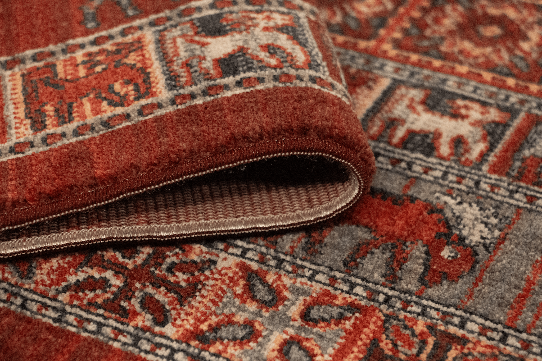 Artline Taj Oosters Vloerkleed Rood Vintage Handgeknoopte Wol Look
