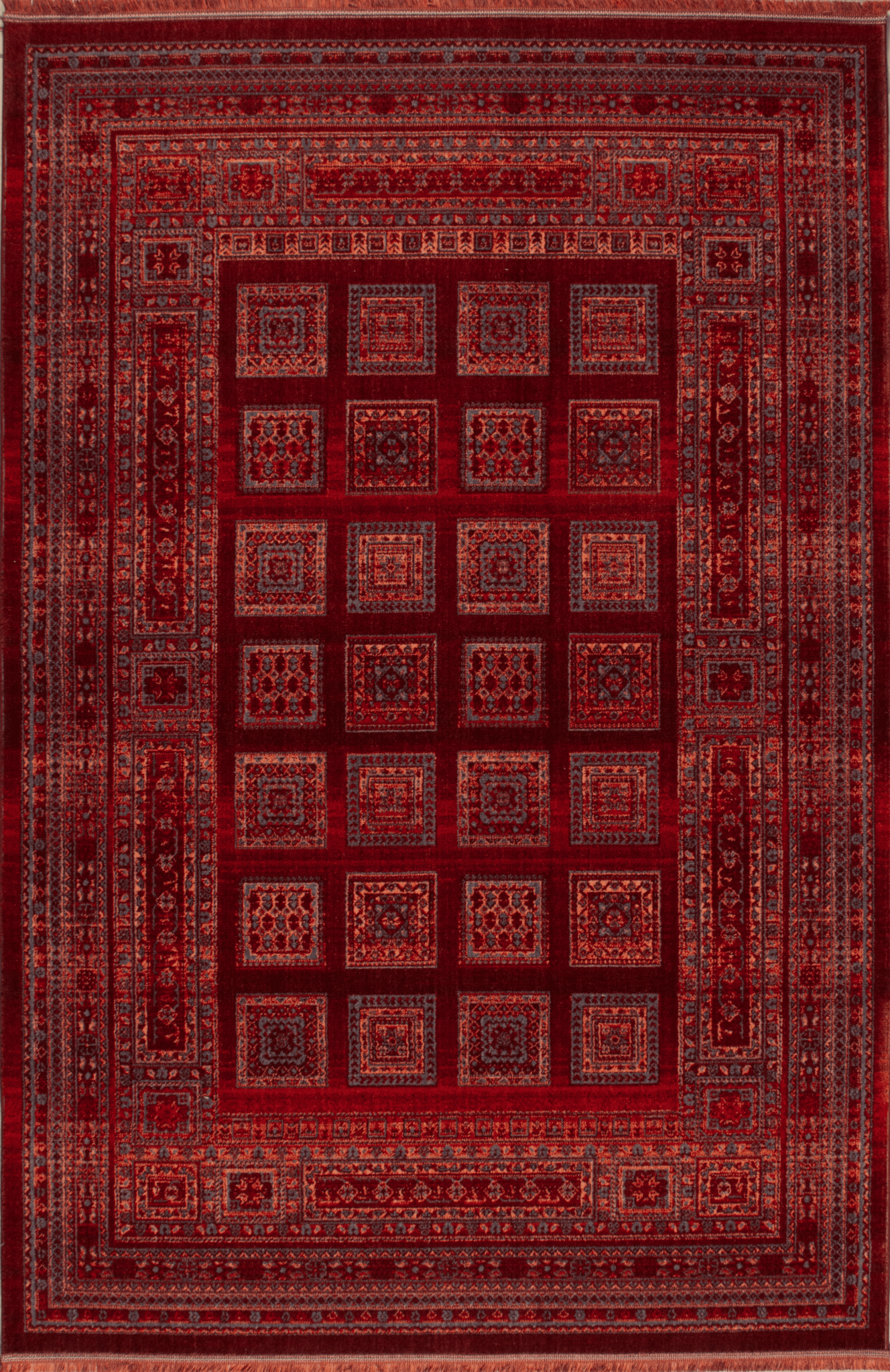 Artline Shah Oosters Vloerkleed Rood Vintage Handgeknoopte Wol Look