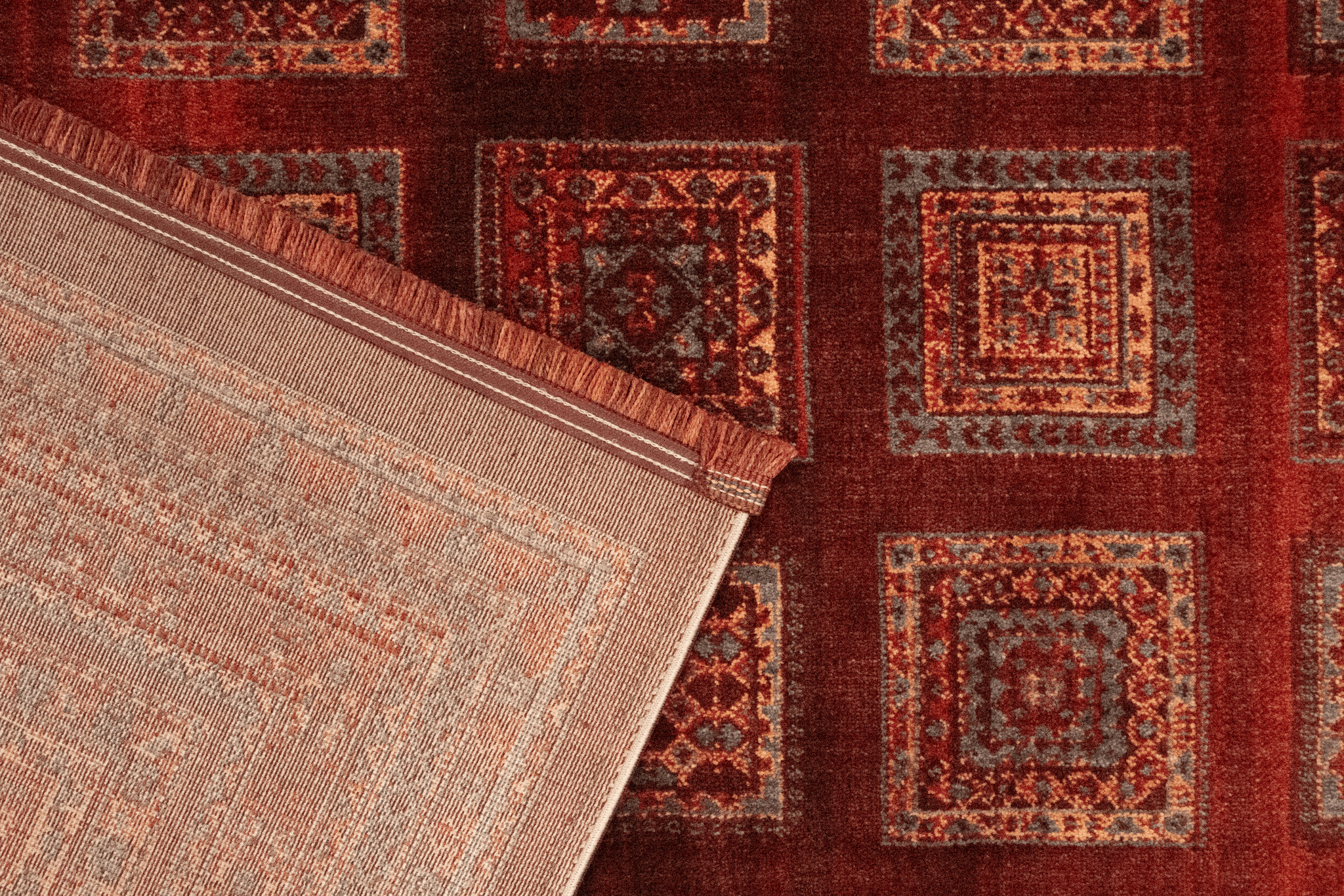 Artline Shah Oosters Vloerkleed Rood Vintage Handgeknoopte Wol Look