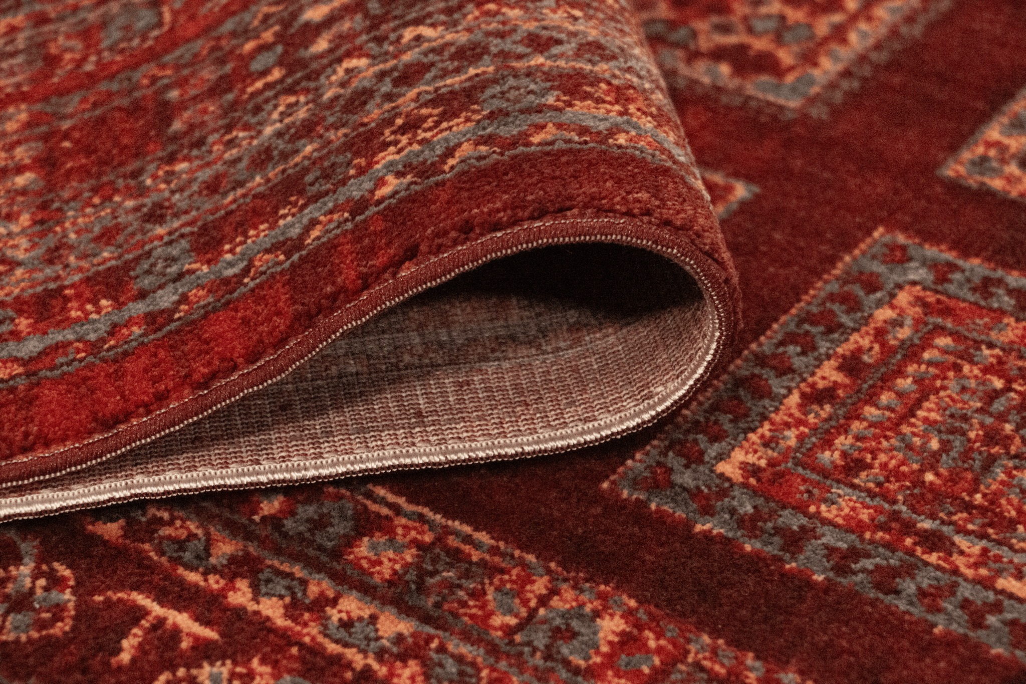 Artline Shah Oosters Vloerkleed Rood Vintage Handgeknoopte Wol Look