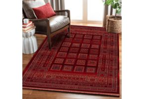 Artline Shah Oosters Vloerkleed Rood Vintage Handgeknoopte Wol Look