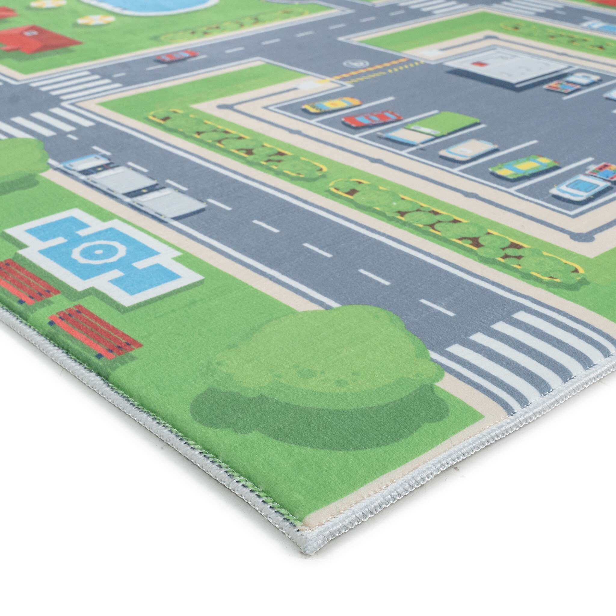 Kindervloerkleed Verkeer Groen Speelkleed Wasbaar Antislip
