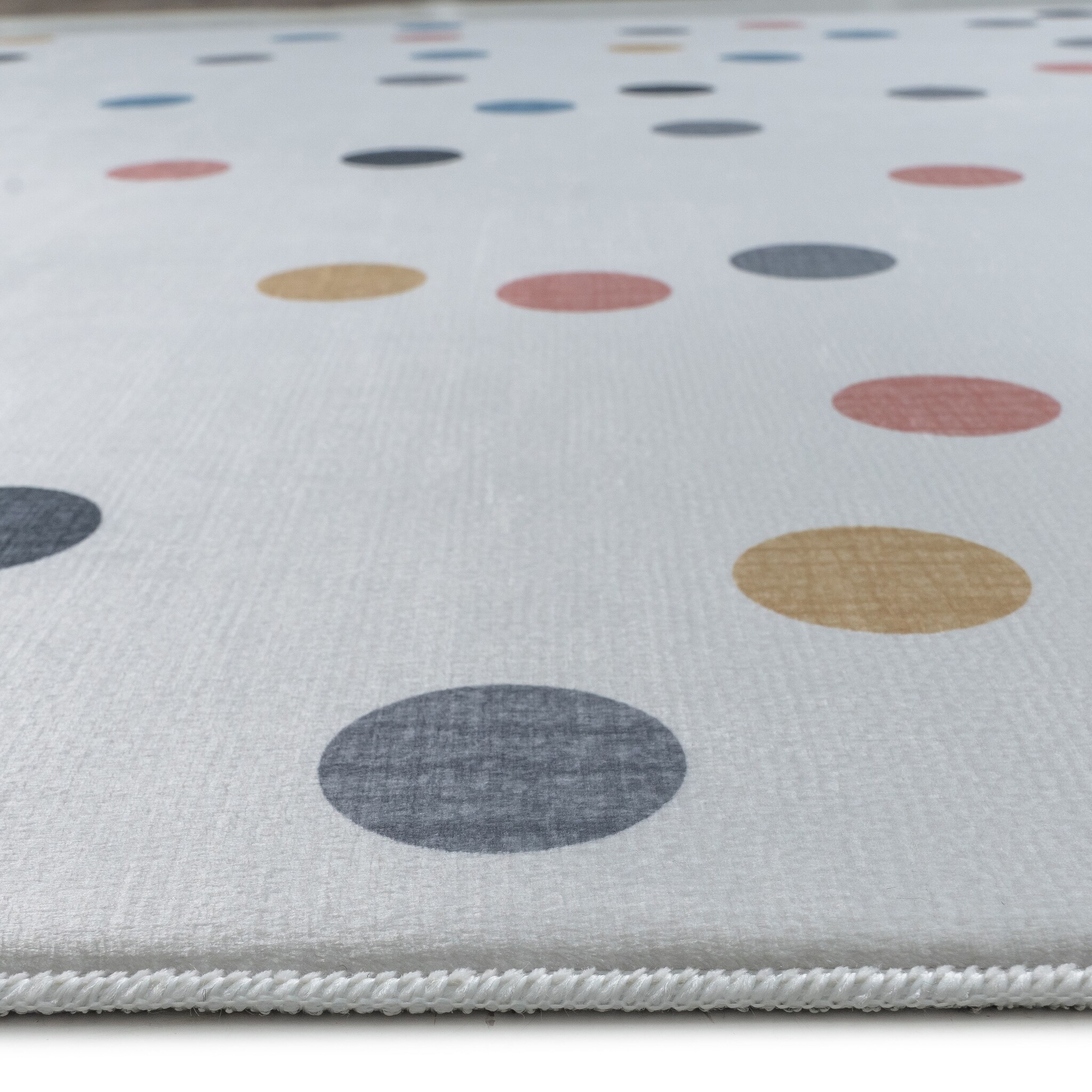Kindervloerkleed Stippen Creme Multi Wasbaar Antislip