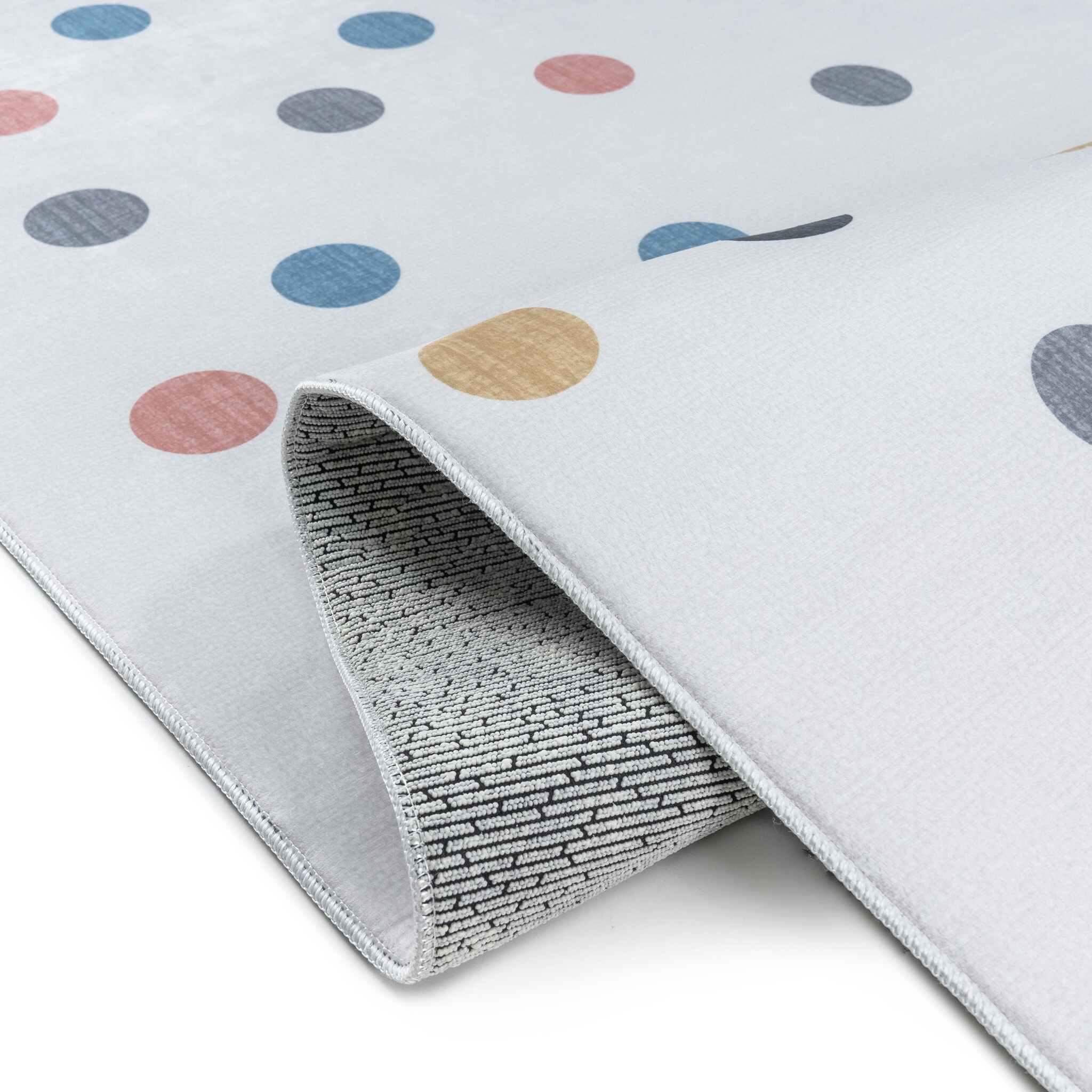 Kindervloerkleed Stippen Creme Multi Wasbaar Antislip