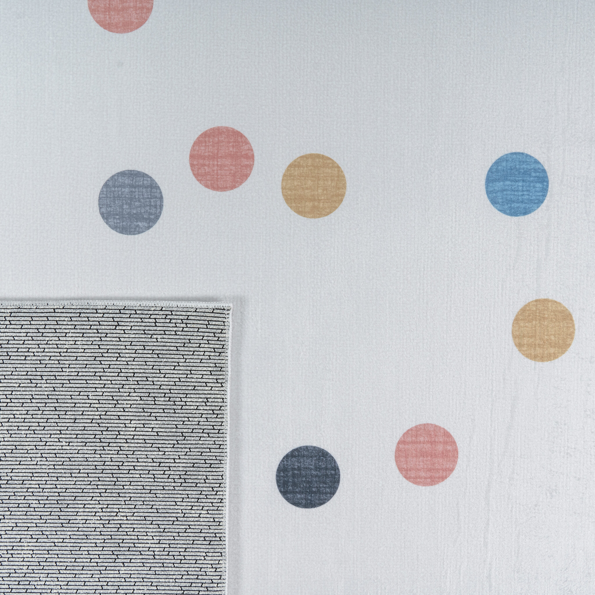 Kindervloerkleed Stippen Creme Multi Wasbaar Antislip