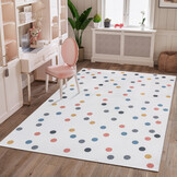 Kindervloerkleed Stippen Creme Multi Wasbaar Antislip