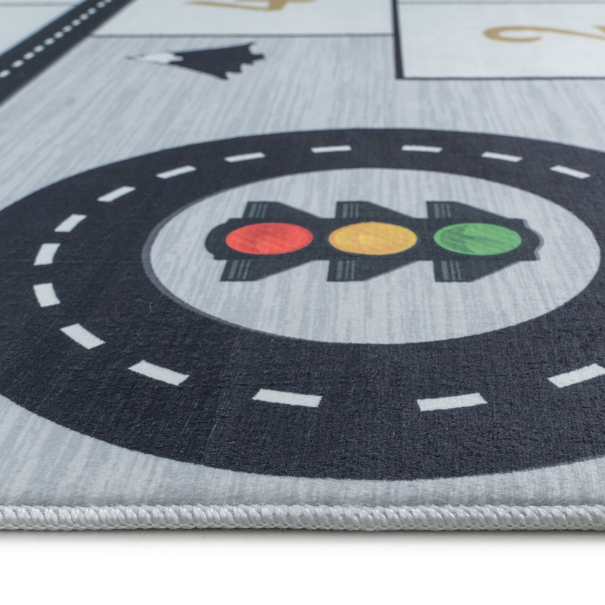Kindervloerkleed Speelmat Hinkelen Verkeer Grijs Wasbaar Antislip