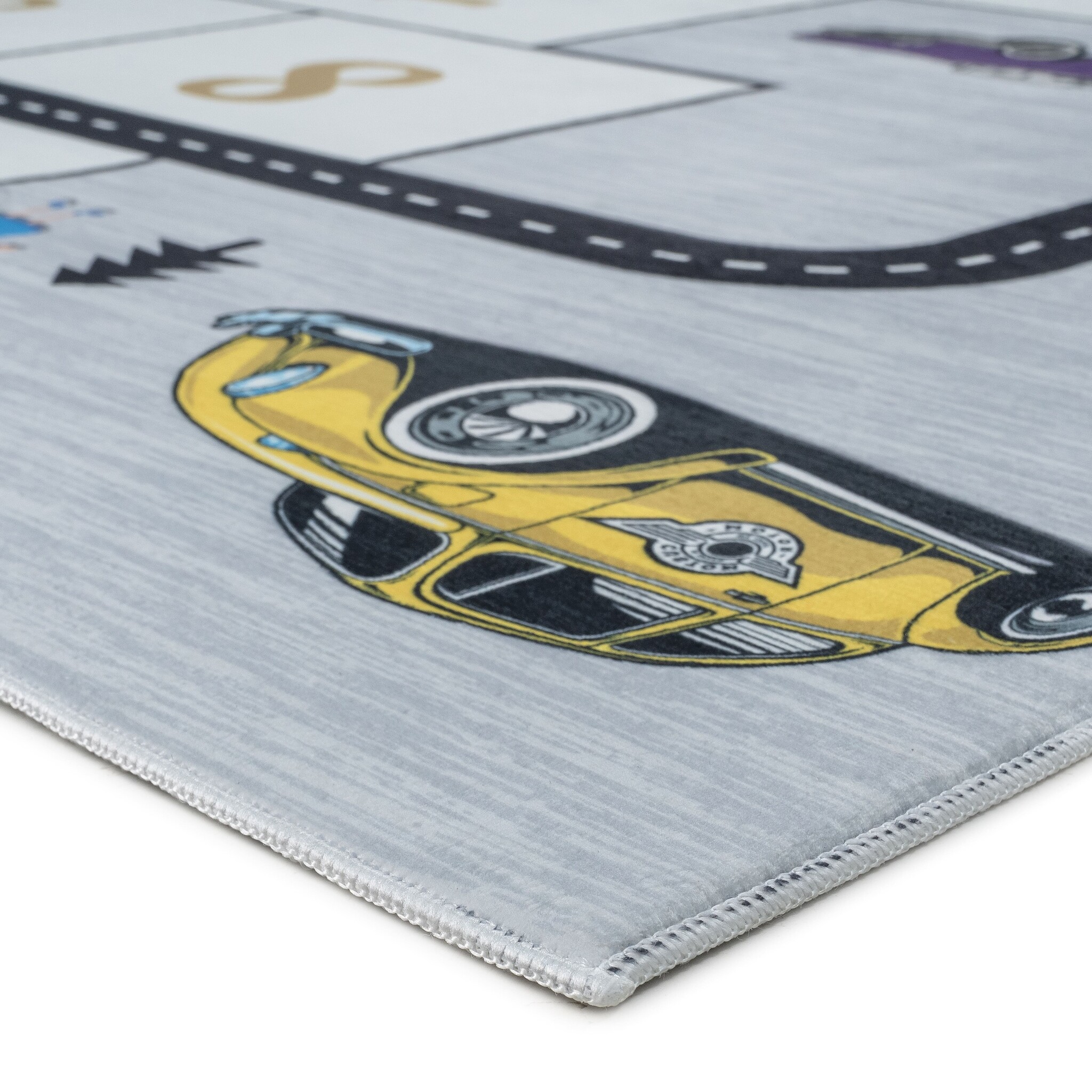 Kindervloerkleed Speelmat Hinkelen Verkeer Grijs Wasbaar Antislip